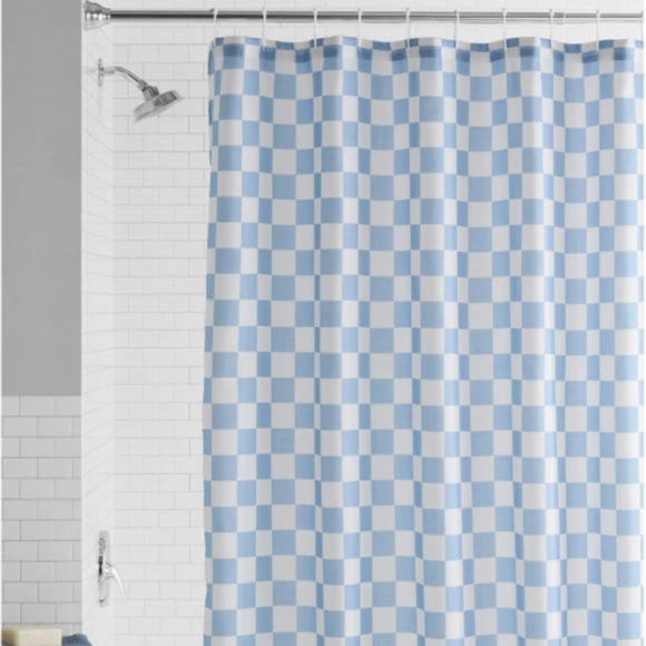 Mainstays Blue Check Printed Fabric Shower Curtain, 72" x 72" - Picture 1 of 3